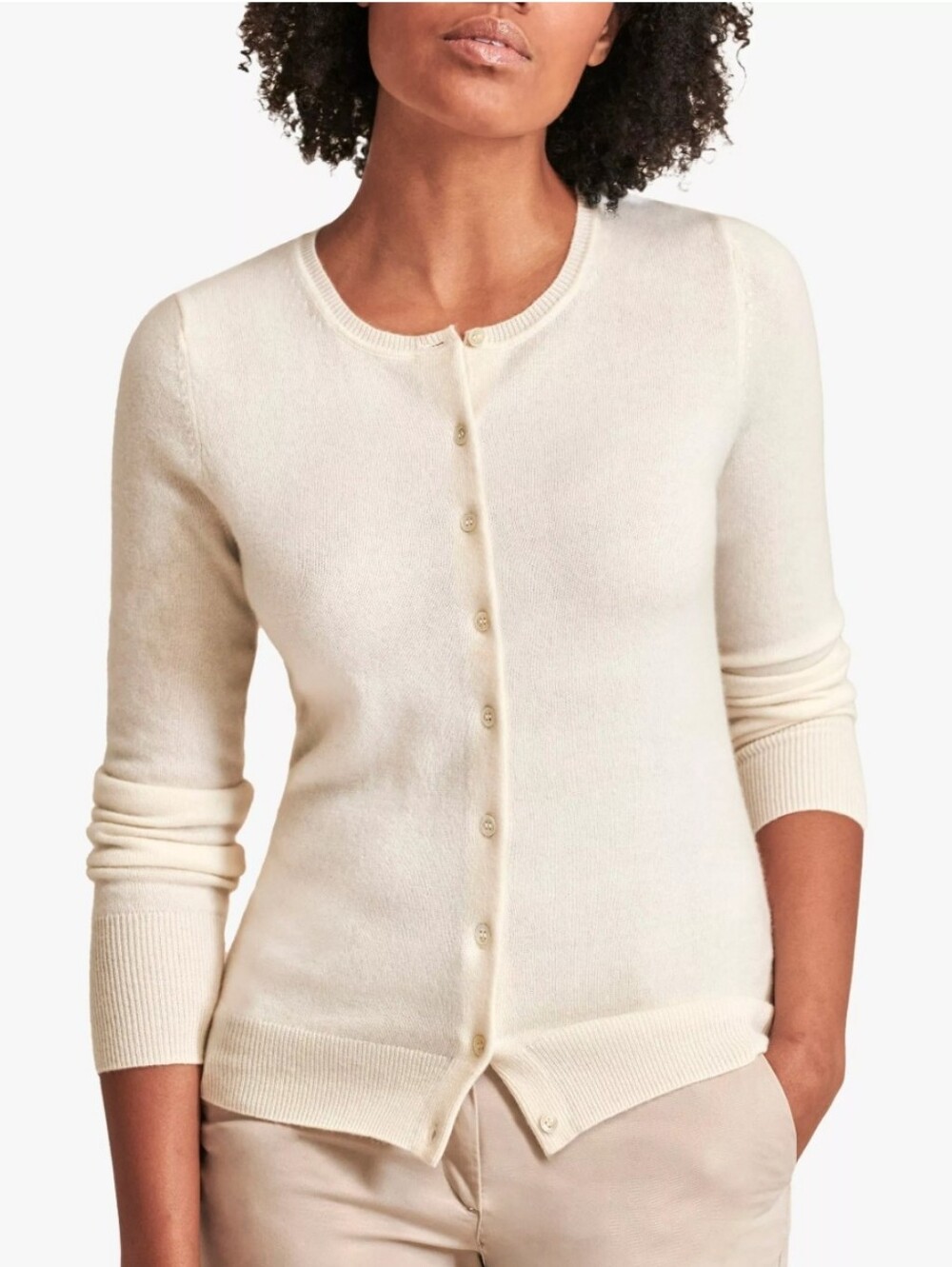 Josef ivory cashmere cardigan Sz M ( See Measurements)